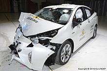 Toyota Prius im Euro-NCAP-Crashtest.  Foto:Euro NCAP